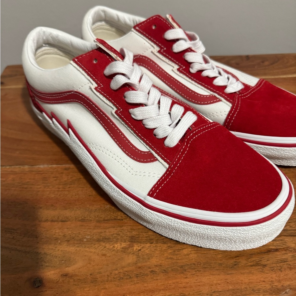Red and White Sneakers
